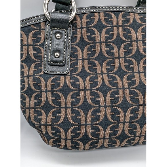 VTG Fossil Signature Satchel Handbag Monogram Canvas Leather Trim CrossbodyNEW - Picture 2 of 8